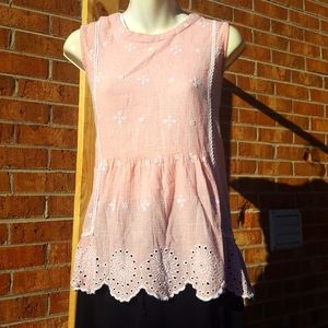 LIFE STYLE TUNIC BLOUSE PEPLUM 100%COTTON